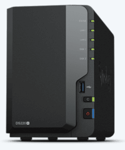 Image of the Synology DiskStation DS220+ NAS device.