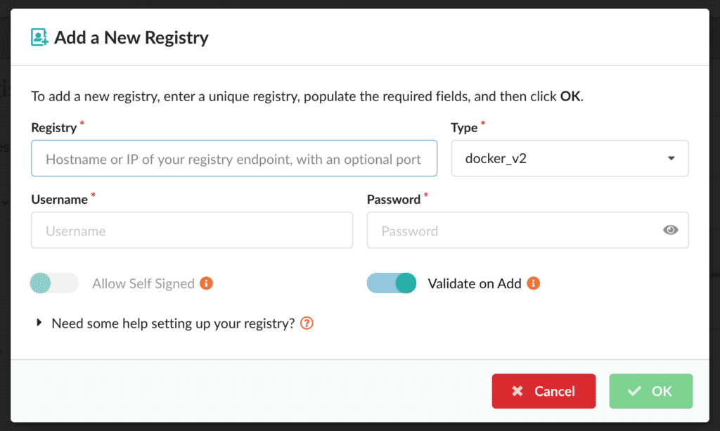 Anchore—Add new registry.