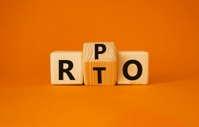 Turned wooden cubes with words RTO to RPO.